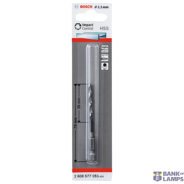 HSS Hex-Shank Twist Drill Bit 3.5mm 3.5 x 39 x 79 mm 1 pcs. image 2