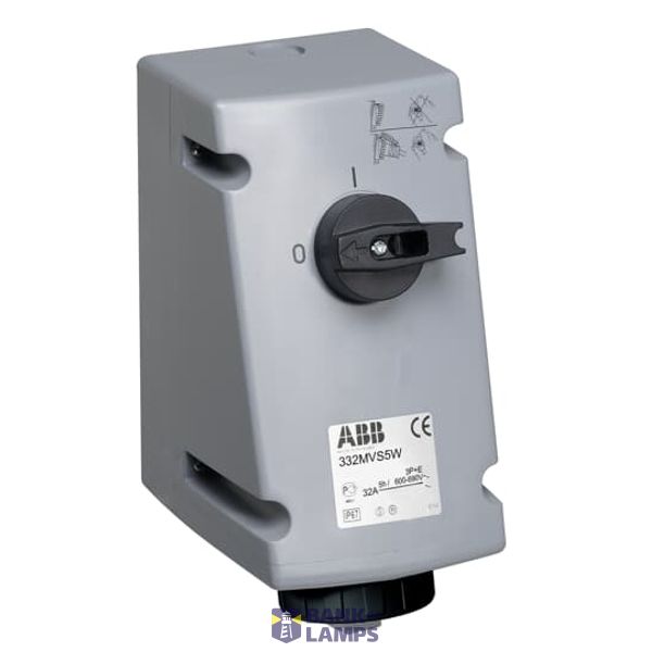 Switched interlocked socket-outlet, 5h, 16A, IP67, 3P+N+E image 1
