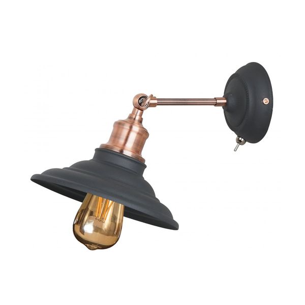 Wall Fixture LORET+ with switch,7901,AC220-240V,50/60Hz,1*E27,max.40W, Diameter20cm, single, black image 1