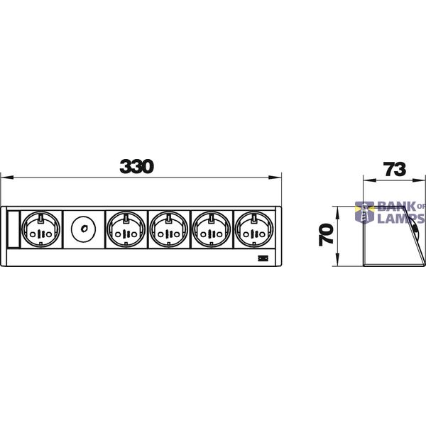 DB-0B3 D1.4S Desk box without fastening clamp image 2