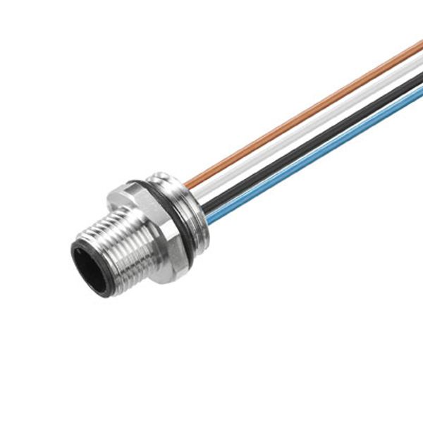 Built-in plugs, M12, pin, straight, Mounting thread: PG 9, Number of poles: 8, Strand / cable length: 0.5 m, Front mounting image 2