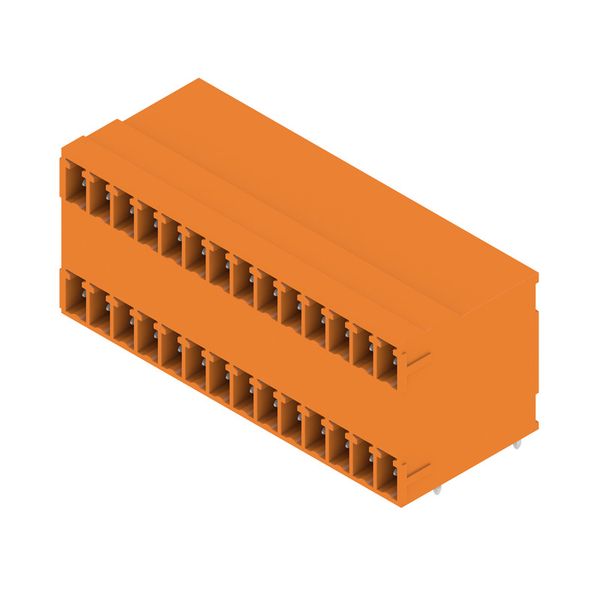 PCB plug-in connector, male header, closed side, THT solder connection, 3.81 mm, Number of poles: 28, 90°, Solder pin length (l): 3.2 mm, tinned, orange, Box image 4