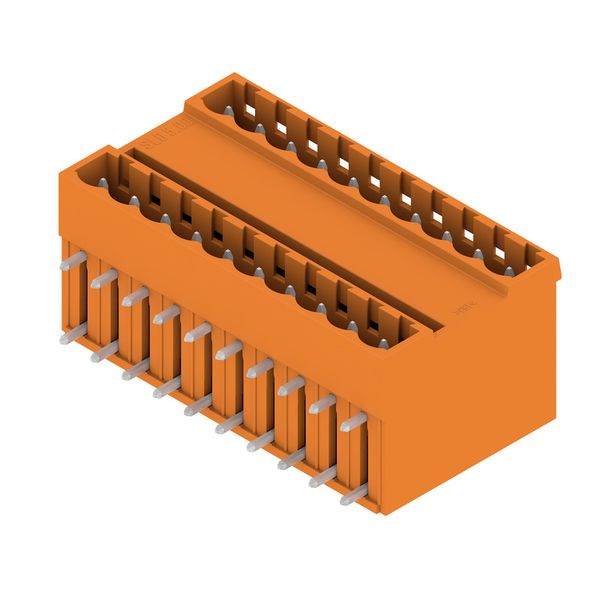 PCB plug-in connector, male header, closed side, THT solder connection, 5.00 mm, Number of poles: 20, 90°, Solder pin length (l): 3.2 mm, tinned, orange, Box image 2