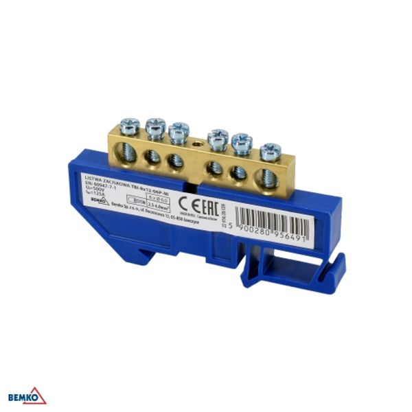 DIN RAIL TERMINAL BLOCK 6x9 BLUE image 1