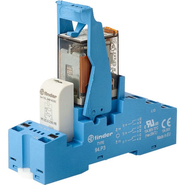 Rel. interface Mod. Push-IN 3CO 10A/230VAC/Agni/LED/varistor (58.P3.8.230.0060) image 3
