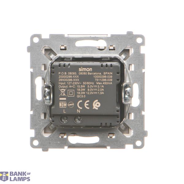SOON ON SALE, single socket outlet with earthing for IP44 version with frame seal, with shutters, Push In system, (module), Simon 24, IP44, 16A, graphite mat image 1