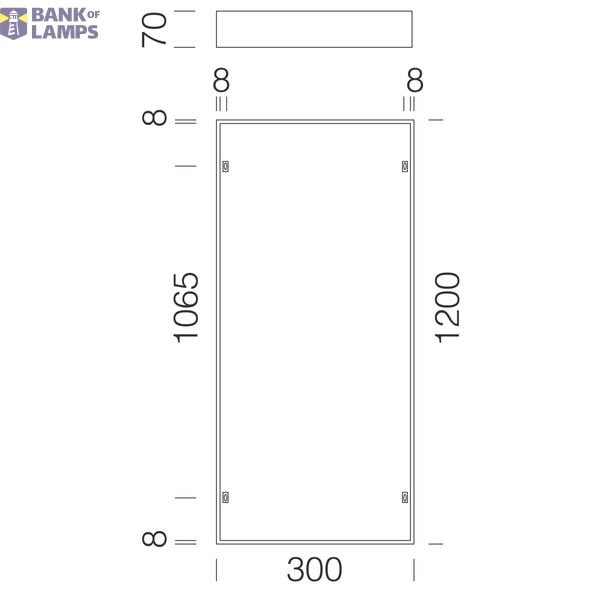 Frame 1200x300 h 70 mm image 1