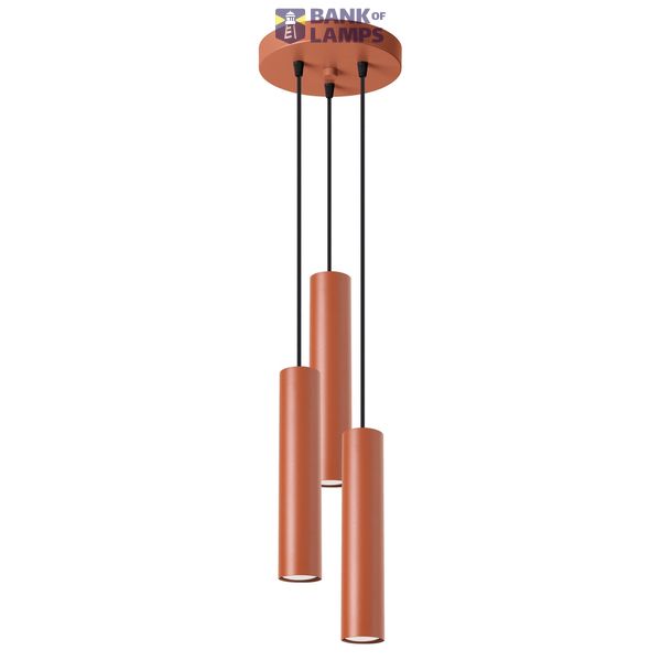 LAGOS 3P HANGING LAMP RED OCHRE 3XGU10 image 2