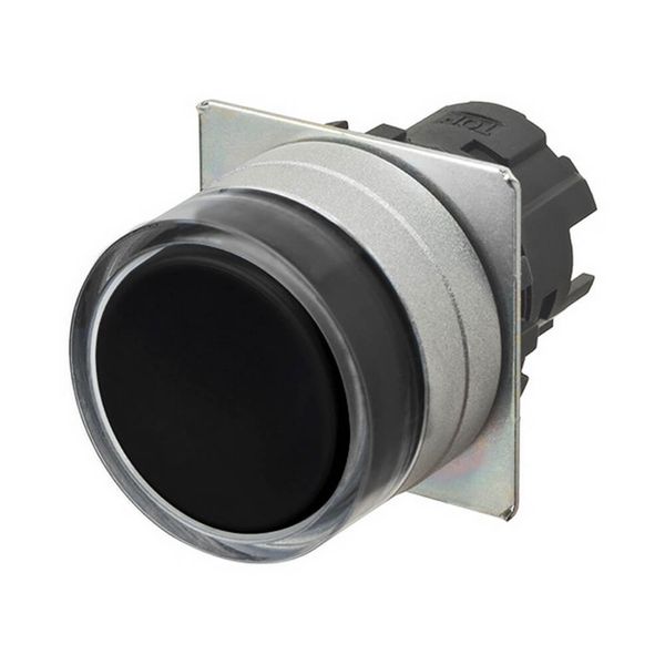 Pushbutton A22NZ 22 dia., bezel brushed metal, full guard, momentary, A2270114M image 1