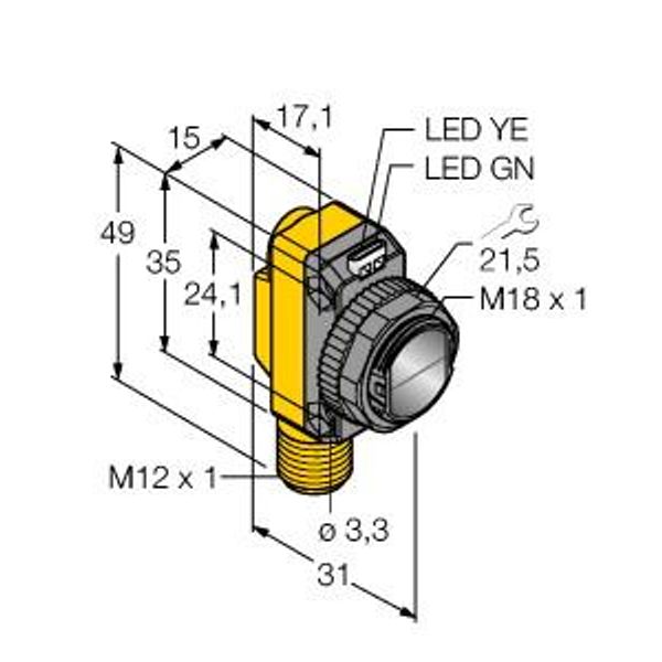 Photoelectric Sensor Opposed Mode Sensor (Emitter/Receiver)   QS18VP6RQ8 image 2