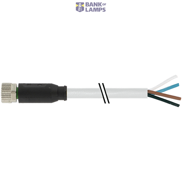 M8 female 0° A-cod. with cable PUR 4x0.34 gy UL/CSA+drag 0.5 m image 2