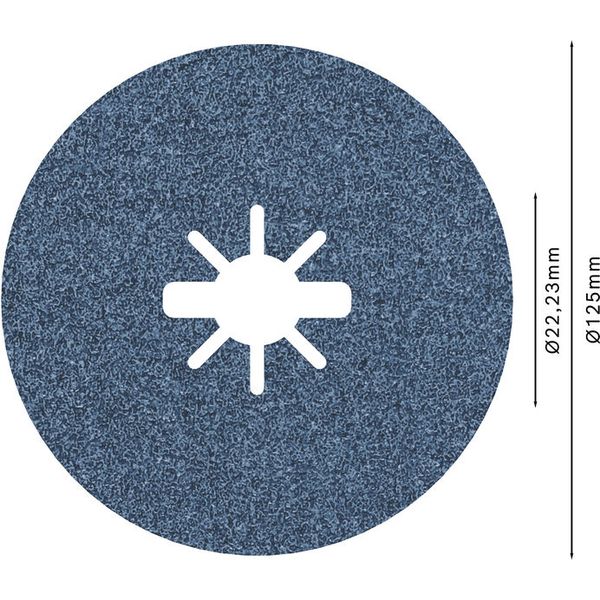 X-LOCK Fibre sanding discs, Ø125mm, G 60, R574, Best for Metal, 1pcs image 2