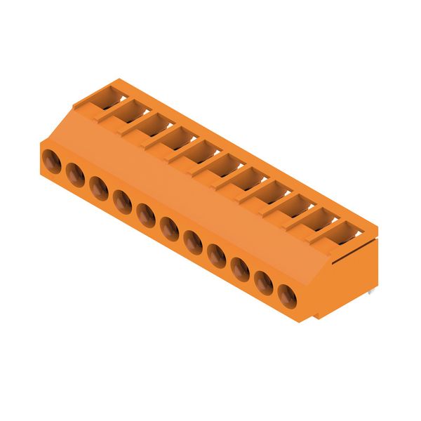 Printed circuit board terminals, 5.08 mm, Number of poles: 11, 180°, Solder pin length (l): 3.2 mm, tinned, orange, Clamping yoke connection, Clamping range, max. : 6 mm², Box image 2