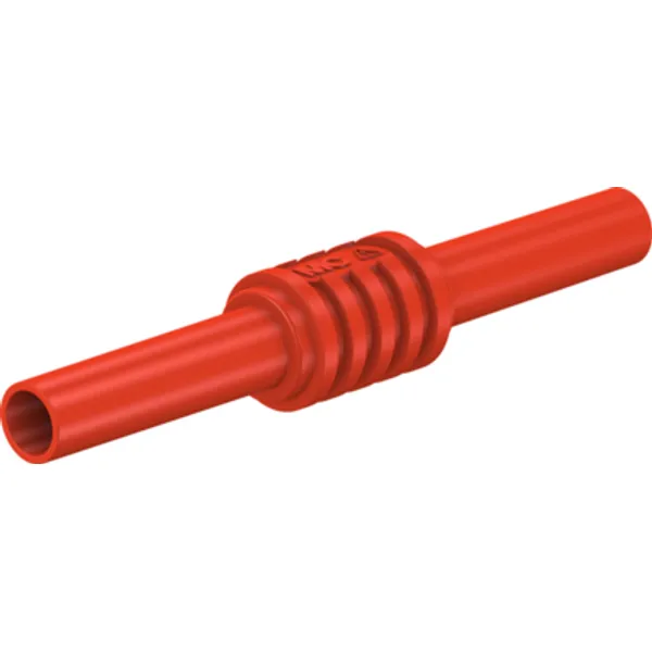 Connecting coupling, 4 mm socket to 4 mm socket, red, CAT II, 66.9123-22 image 1