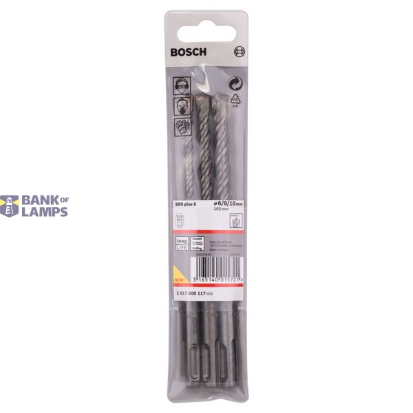 3-piece SDS plus-5 hammer drill bit set 6/8/10 mm image 2