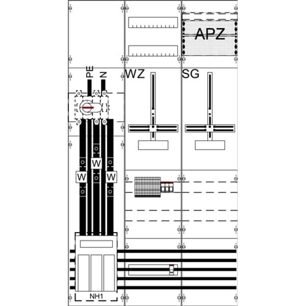 WF39KF1M Complete panel to Westnetz In 200 A with three-point fastening image 1