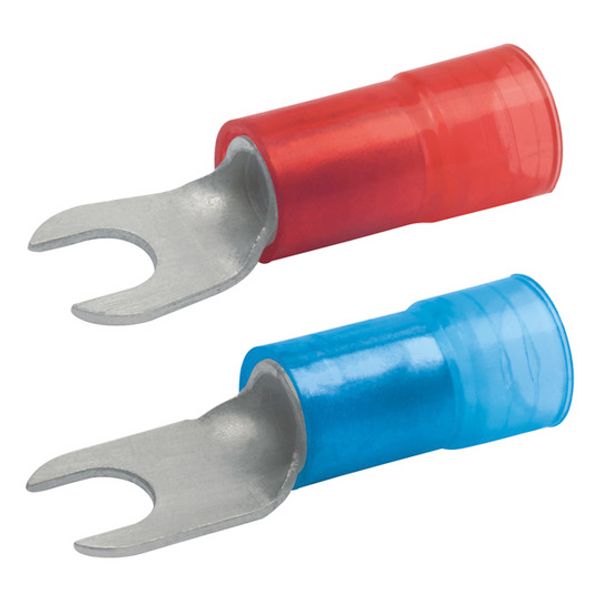 Insulated forked cable lug, 10 mm², 6.4 mm, M5, red, 652C6 image 1