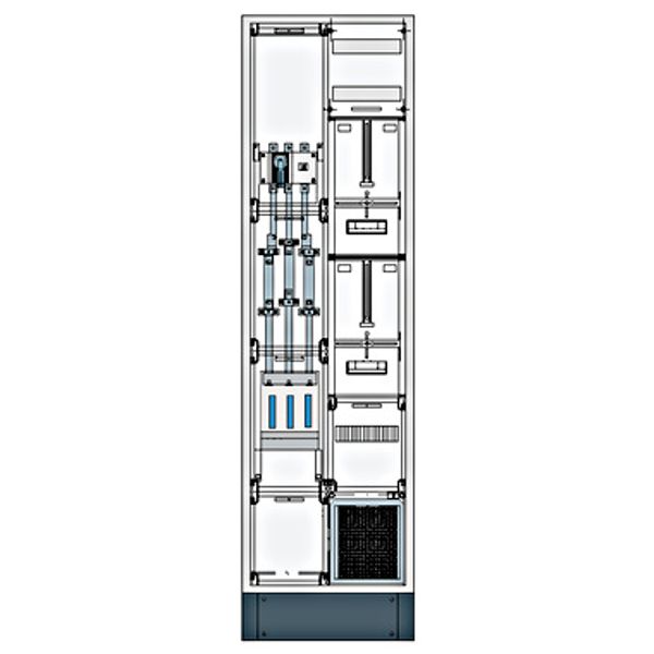 Transformer measuring cabinet 250A EnBW, 5-pole IP41 RAL7035, H=2000mm image 1