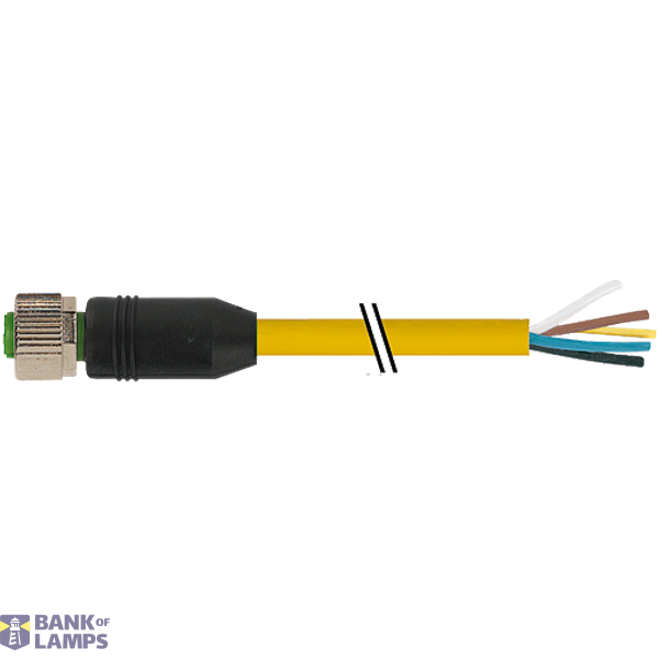 M12 female 0° A-cod. with cable PUR 8x0.25 ye 40m image 2