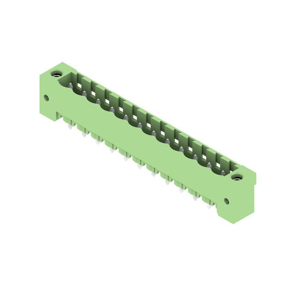 PCB plug-in connector, male header, Flange, THT solder connection, 5.08 mm, Number of poles: 12, 180°, Solder pin length (l): 3.2 mm, tinned, Pale green, Box image 4