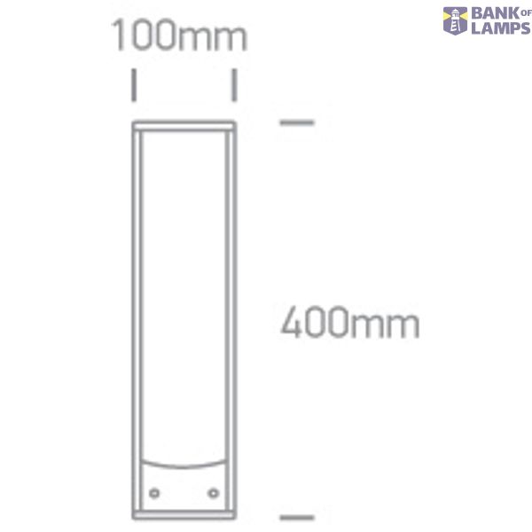 ANTHRACITE BOLLARD 40cm IP44 230V 2x SCHUKO sockets Max 1000W each image 2
