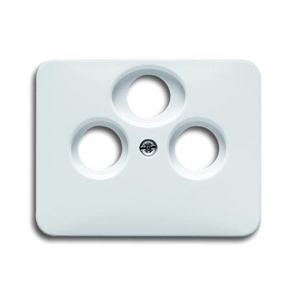 alpha, Covers for data communication system, Cover, Standard Radio/TV/SAT socket outlets, 3gang, studio white matt image 1