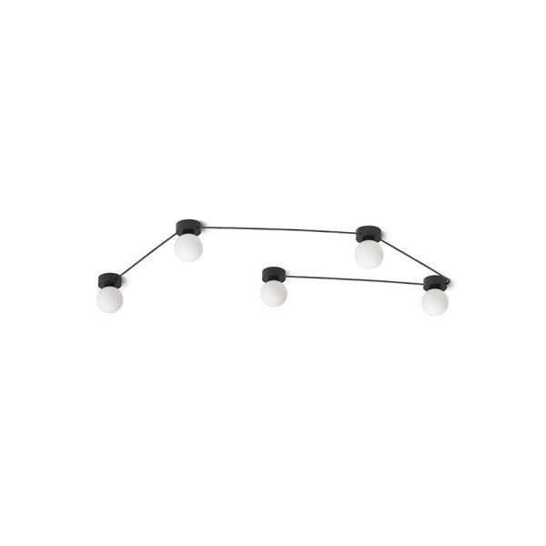 VELA V ceiling black opal-colored glass 230V LED G9 5x6W image 1