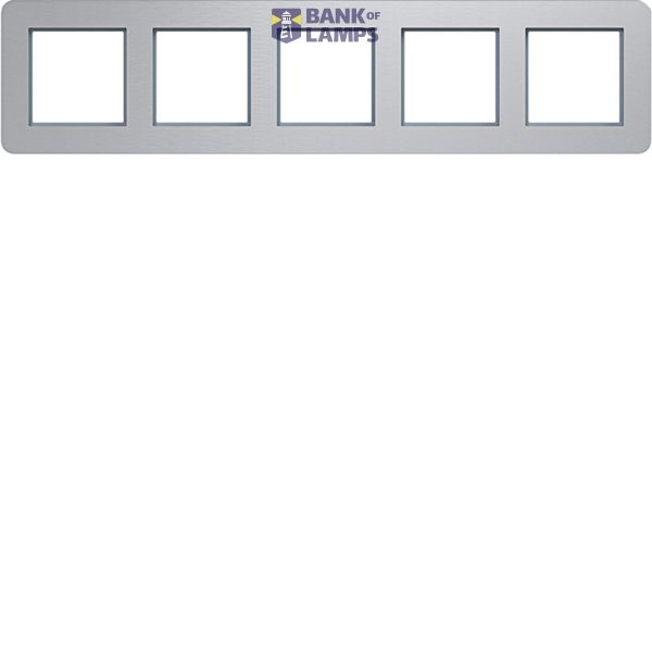 Cover frame 5-way horizontal, C.8, aluminium image 1