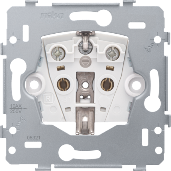 Base for socket outlet with side earthing, flush-mounting depth 28.5 m image 1