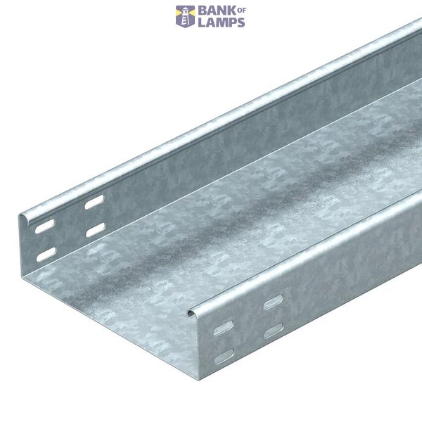 Cable tray EKSU unperforated, connector holes 60x200x3000 Steel Hot-di image 1