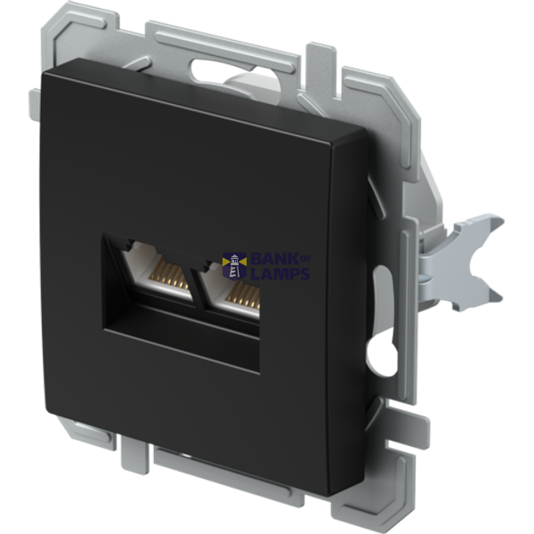 SOCKET CAT5e KS DOUBLE 2x RJ45 8/8 BK XO 4417216 image 2