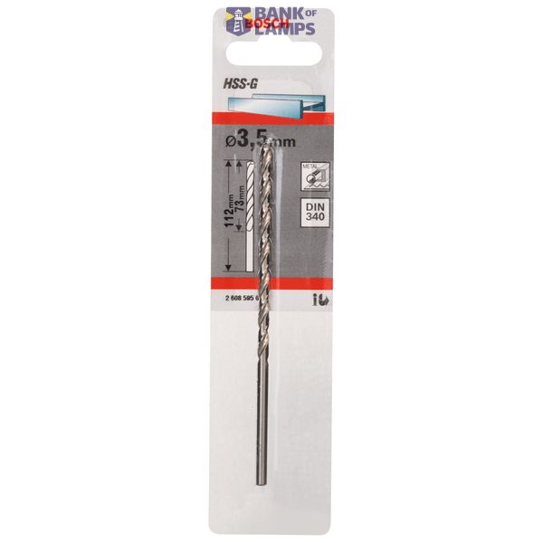Metal drill bits HSS-G, DIN 340 3,5 x 73 x 112 mm 1 pcs. image 2