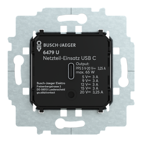 Power supply insert with USB C black matt image 1