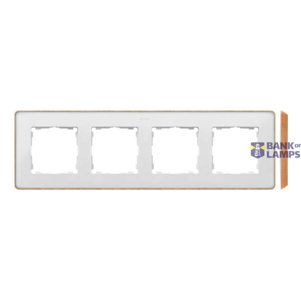 Quadruple frame, white, wood base image 1