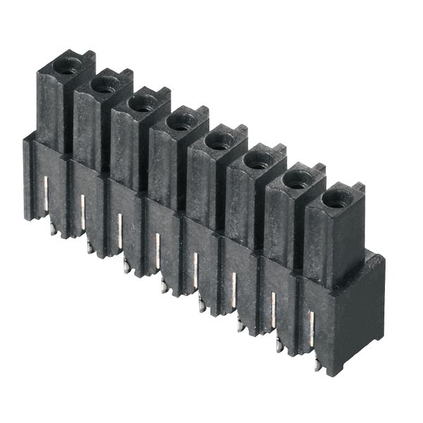 PCB plug-in connector, female header, closed side, THT/THR solder connection, 3.81 mm, Number of poles: 7, 180°, Solder pin length (l): 1.5 mm, tinned, black, Box image 4