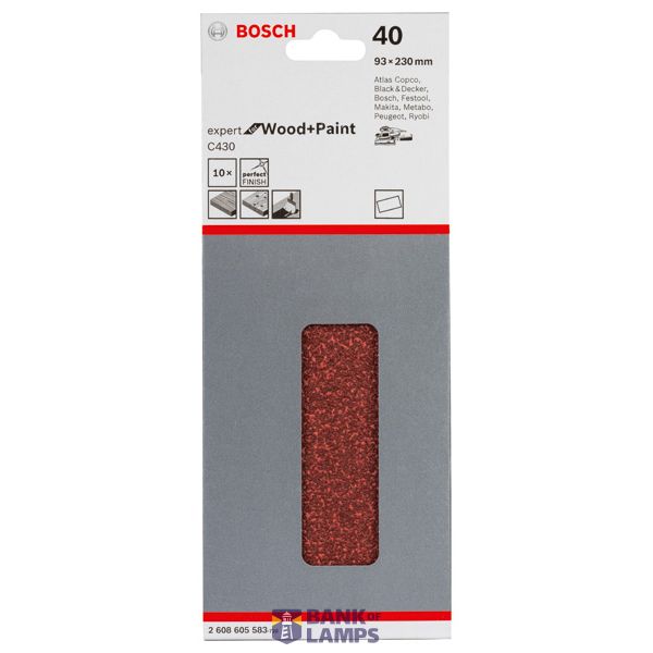 C430 sanding sheet, pack of 10 93 x 230 mm, 40 image 1