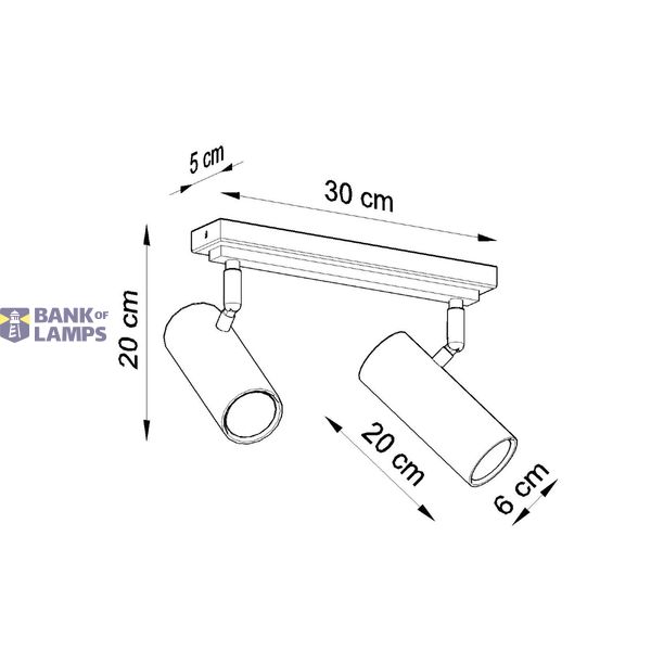 CEILING LAMP DIREZIONE 2 BLACK GU10 2X40W IP20 image 5