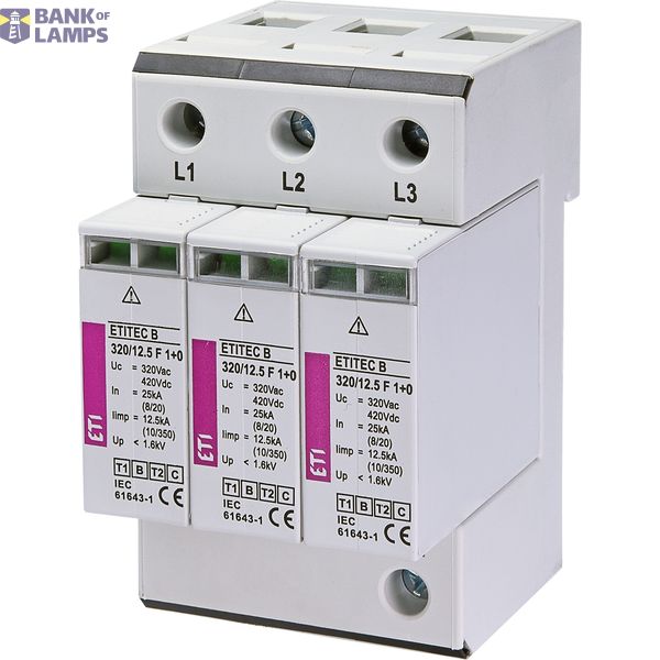ETITEC B 320/12,5 F 3+0 Surge arrester image 1