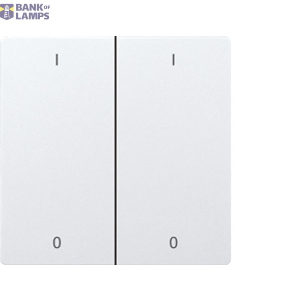 Double rocker laser engraved for wireless pushbutton E-Design65 pure white glossy image 1