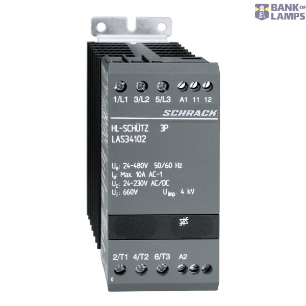 Solid state contactor 3-polig 10A/24-480VAC, 24-230VAC/DC image 1