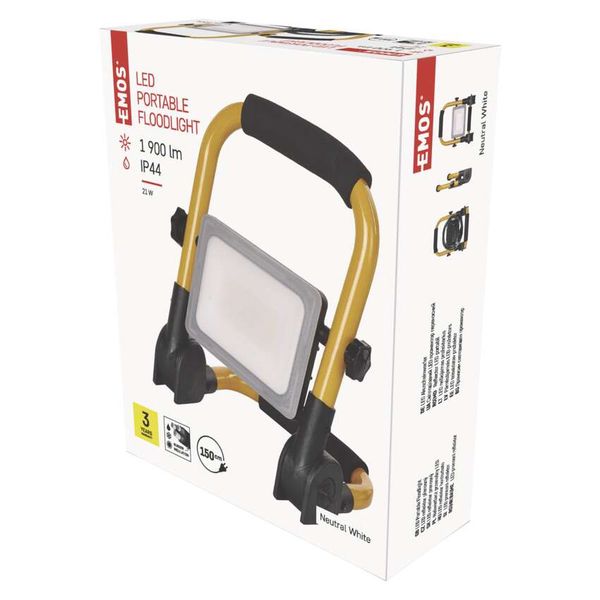 LED floodlight ILIO 21W, yellow-black, IP44, 1900 lm, neutral white image 1