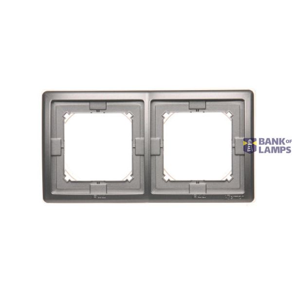 IP44 double frame, Inox, metallized image 1