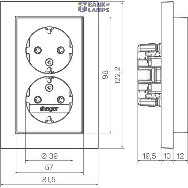 WCD RA 2V (single flush-mounted box), tall, A.1 light white matte image 2