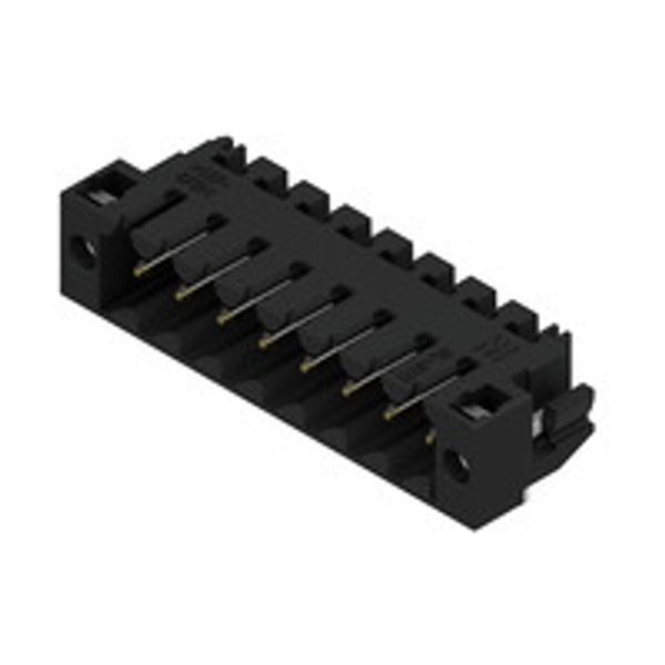 PCB plug-in connector, male header, Solder flange, THT/THR solder connection, 3.50 mm, Number of poles: 8, 90°, Solder pin length (l): 1.5 mm, Au (Gold), black, Box image 1