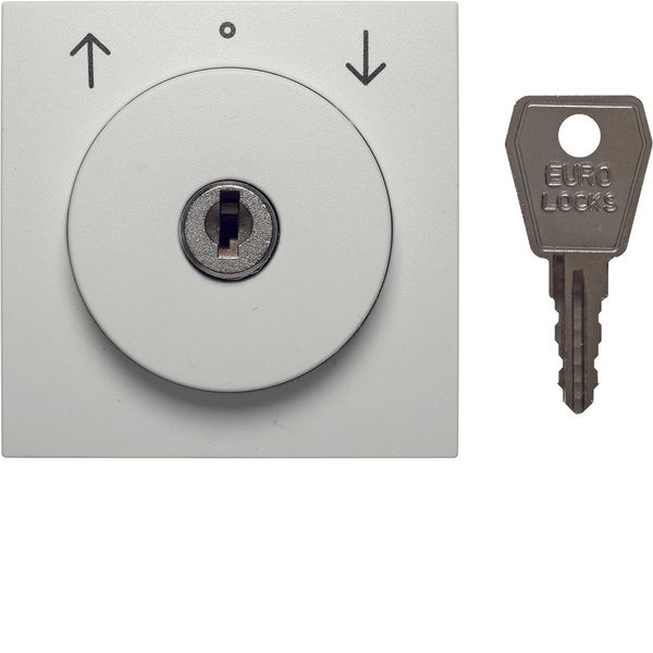 Centre plate lock key switch blinds Berker S.1/B.3/B.7 polar white mat image 1