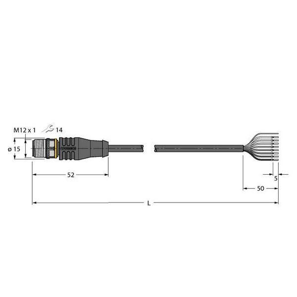 Actuator and Sensor Cable, PUR Connection Cable   RSS8T-5/TXG image 1