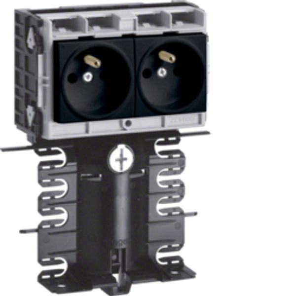 Instrument box with two drawers, on SL rail height 115mm, black image 1