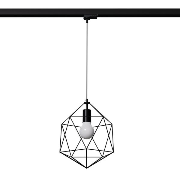 HANGING LAMP 3 PHASE GASPARE BLACK E27 image 1