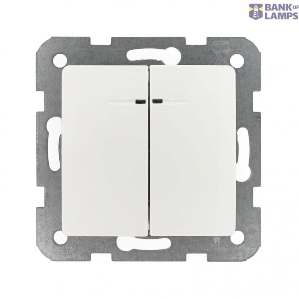 Linnera-Rollina Q C Illuminated Two Gang Switch White image 1