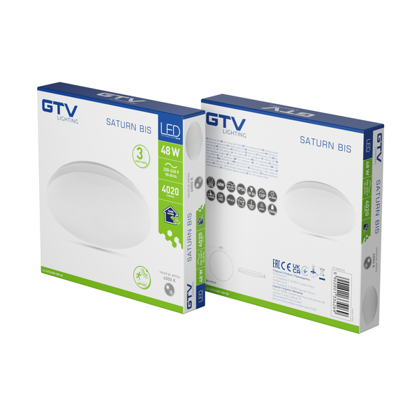 LED luminaire SATURN BIS, 48 W, 4020 lm, 4000K, AC180-250V, PF>0.9, IP54, Ø475 mm image 2